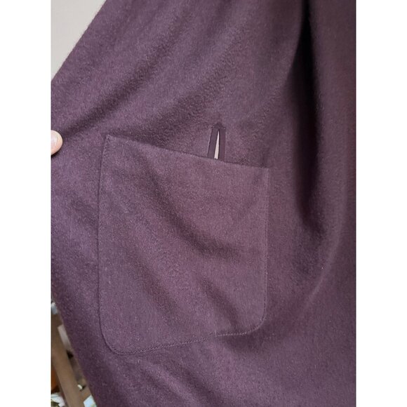 Loro Piana Deep Royal Purple Plum 100% Cashmere Shawl w Pockets - Picture 4 of 5